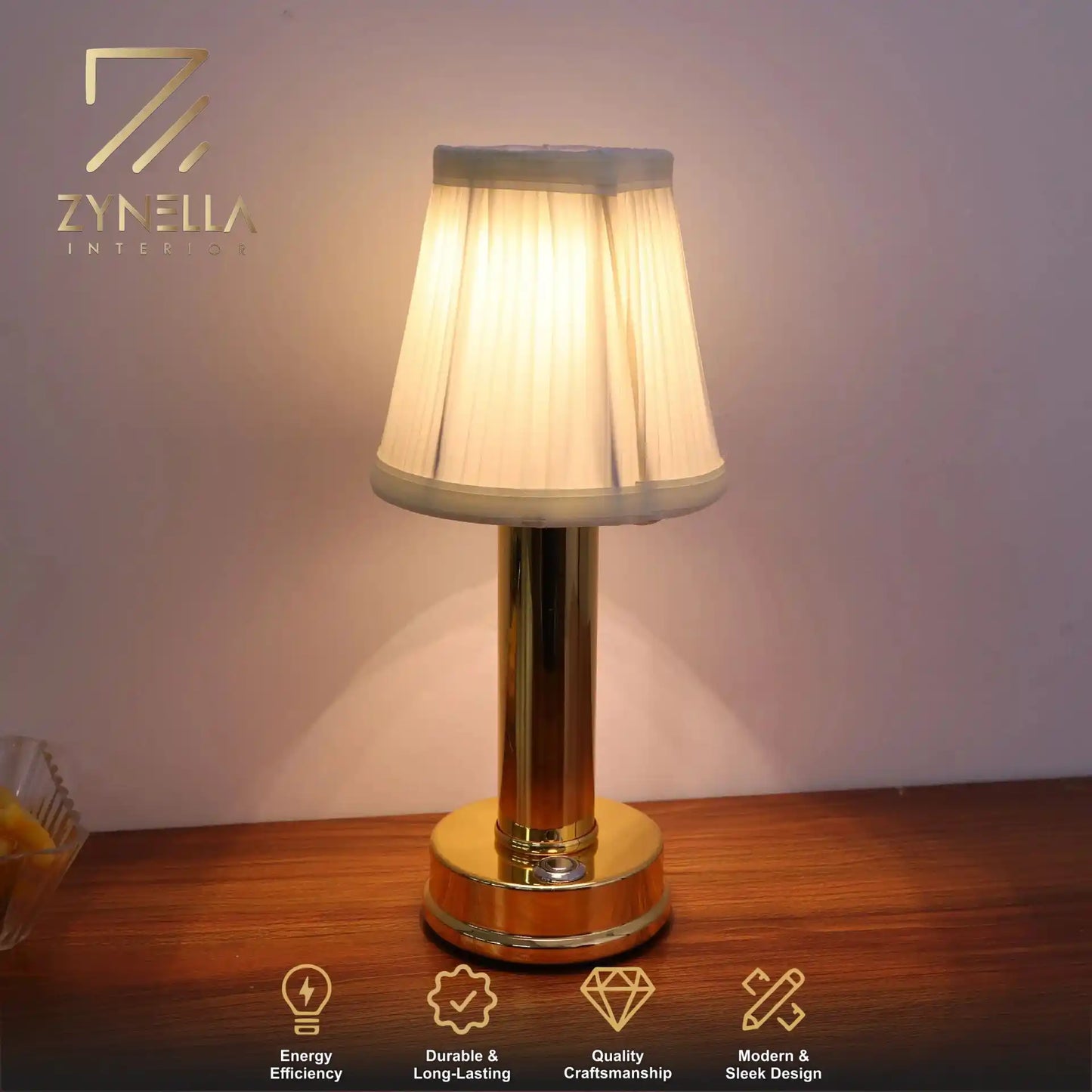 Zynella Aura Scholar: Modern Industrial Cordless Table Lamp