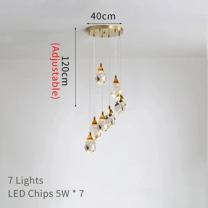 Elodie Spiral Crystal Chandelier