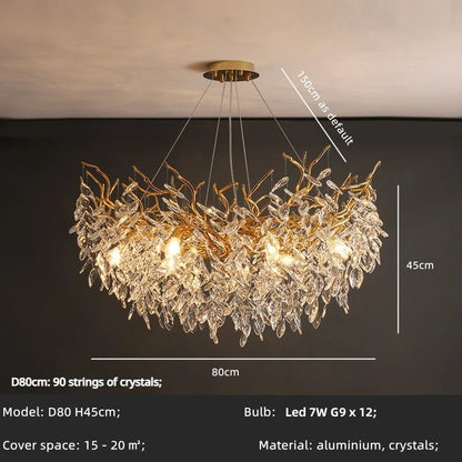 Zynella Luxury Crystal Branch Chandelier