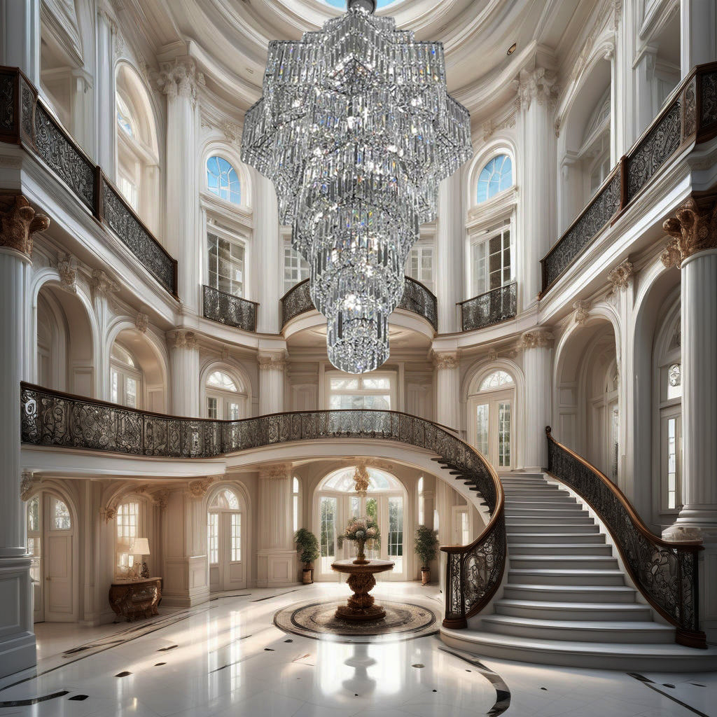 Ethereal Icefall Crystal Chandelier Modern  Art Deco Inspired Illumination - Zynella