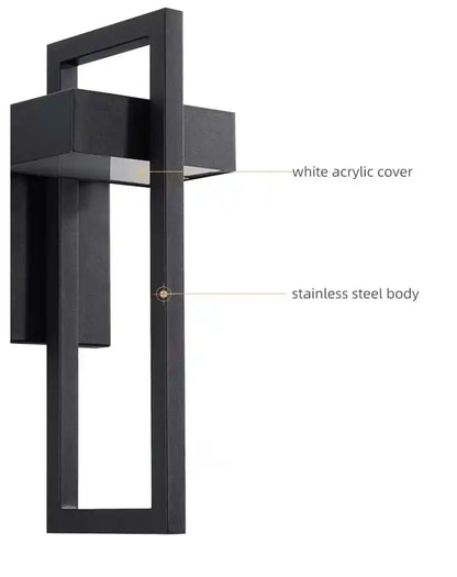 Zynella Titan: Modern Stainless Steel Outdoor Sconce (IP65 Waterproof)