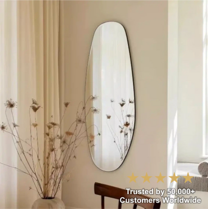 Zynella Aura Curve: Art Deco Irregular LED Full-Body Mirror