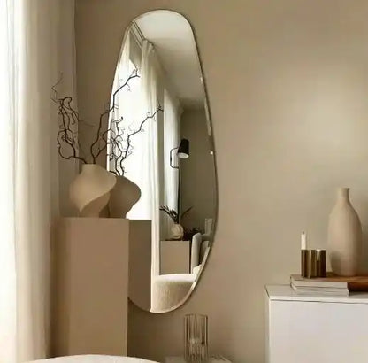 Zynella Aura Curve: Art Deco Irregular LED Full-Body Mirror
