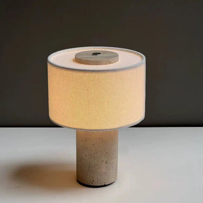 Zynella Elysian: Retro Marble & Fabric Wabi-Sabi Designer Lamp