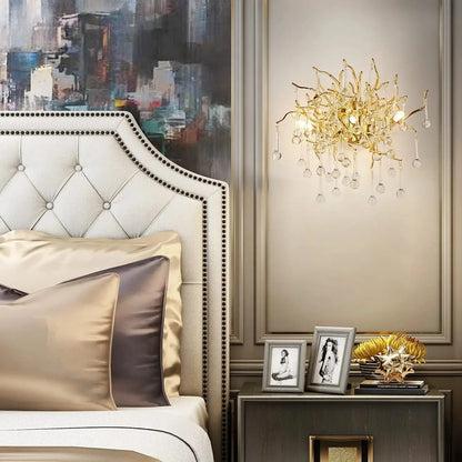 Eystra Crystal Gold Wall Lamp