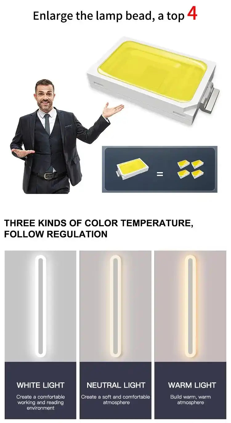 Zynella Linear Scepter: Slim Architectural LED Wall Sconce