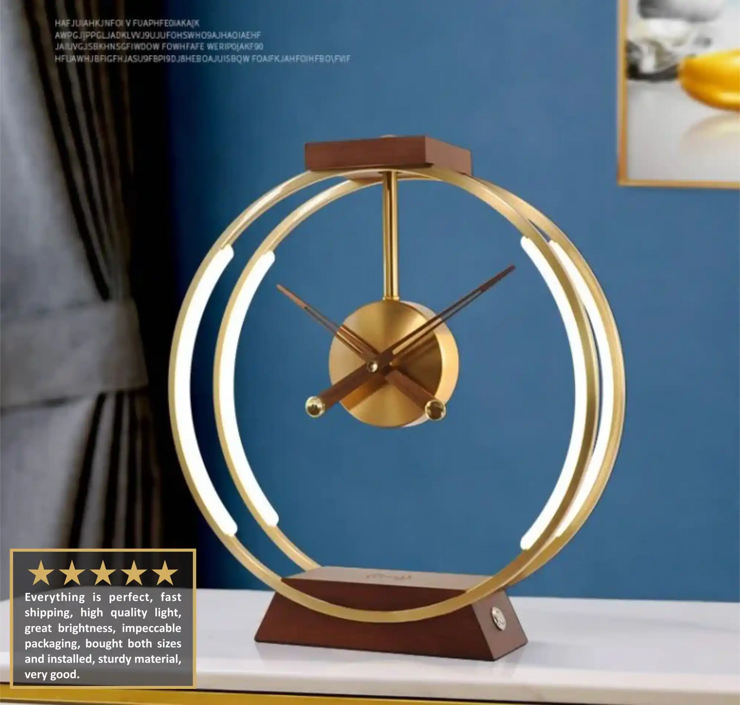 Zynella Chronos: Luxury Oak & Metal Lamp with Fast Wireless Charging