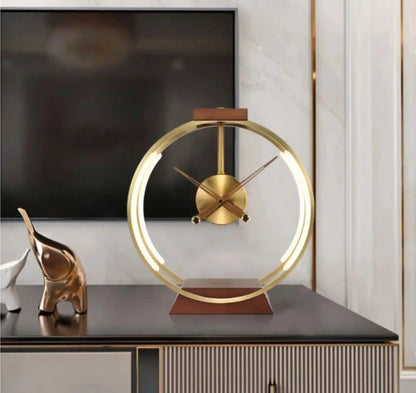 Zynella Chronos: Luxury Oak & Metal Lamp with Fast Wireless Charging