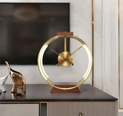 Zynella Chronos: Luxury Oak & Metal Lamp with Fast Wireless Charging