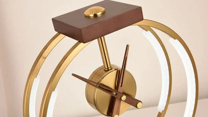 Zynella Chronos: Luxury Oak & Metal Lamp with Fast Wireless Charging