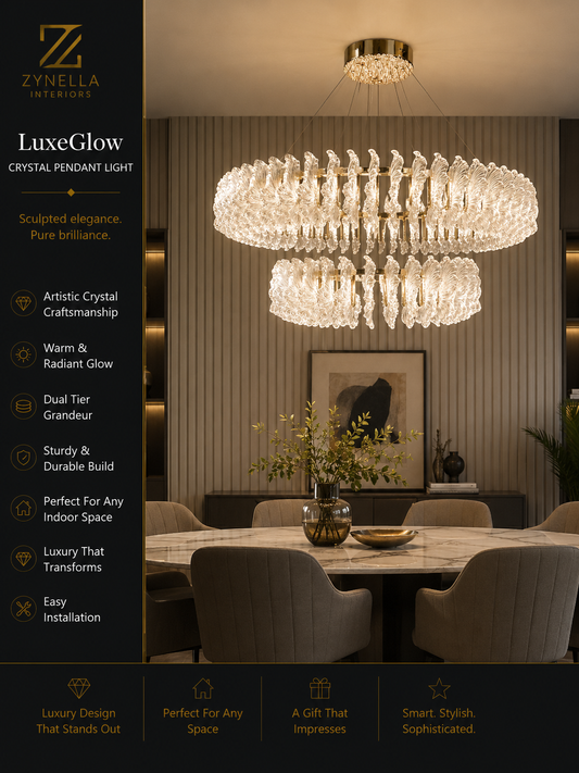 Zynella French Acrylic LED Pendant Chandelier