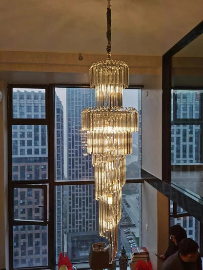 Elysian Glow Crystal Tower Modern  Chic Glass Globe Pendant - Zynella