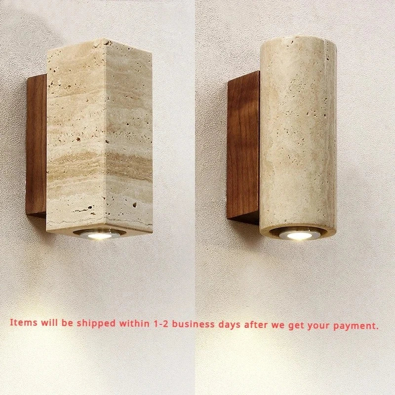 Ebony Travertine Wall Light