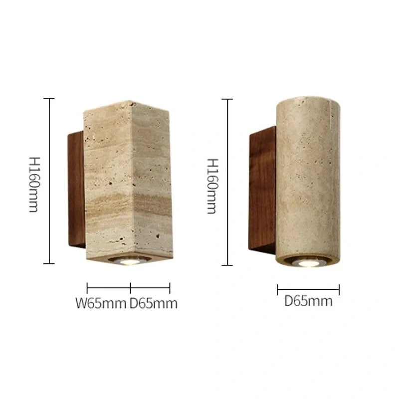 Ebony Travertine Wall Light