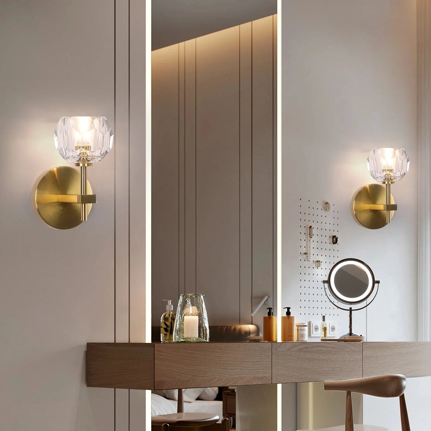 Ebony Crystal Classic Wall Lights