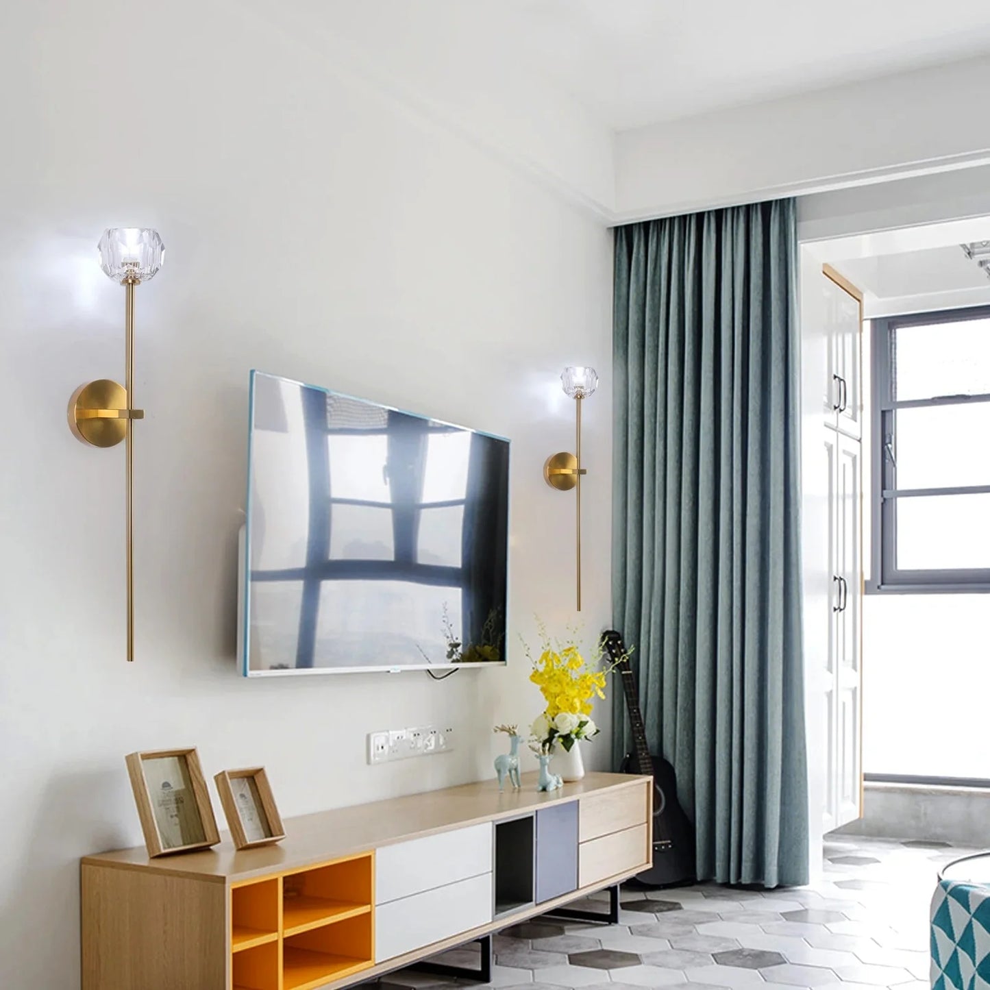Ebony Crystal Classic Wall Lights