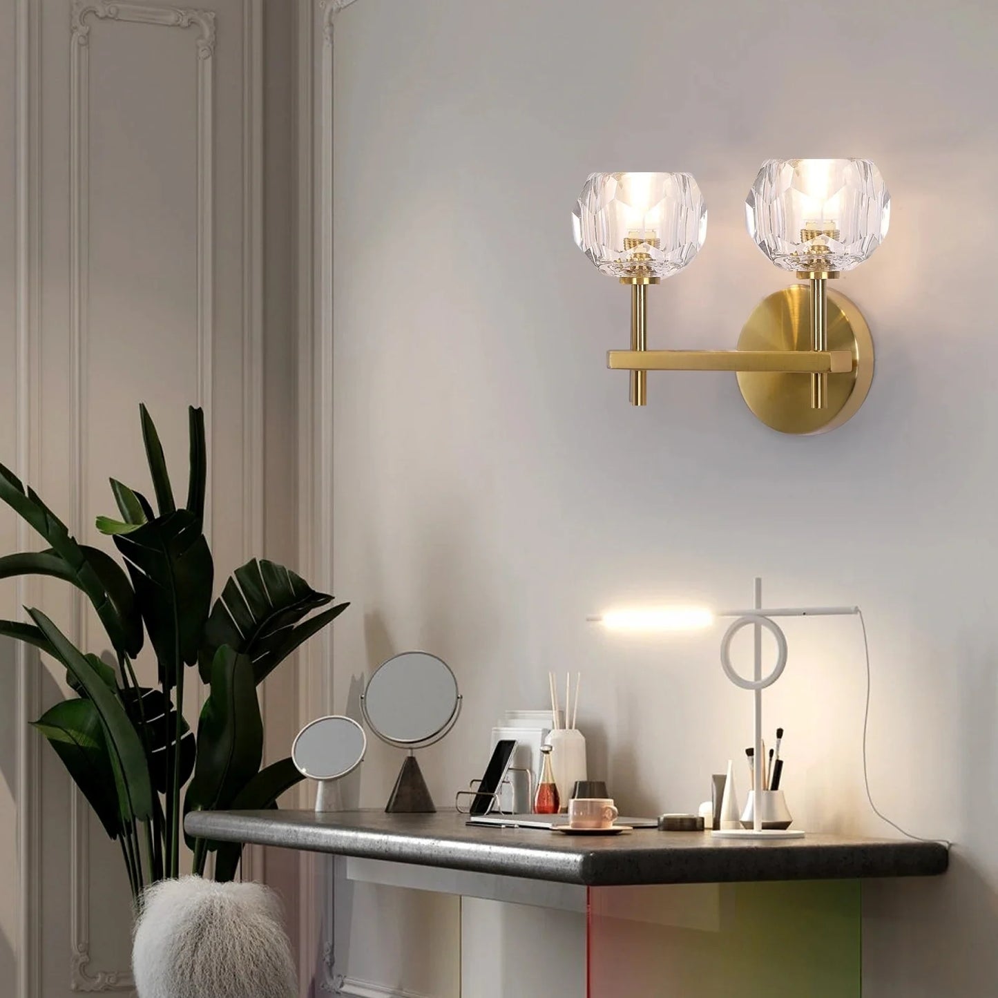 Ebony Crystal Classic Wall Lights