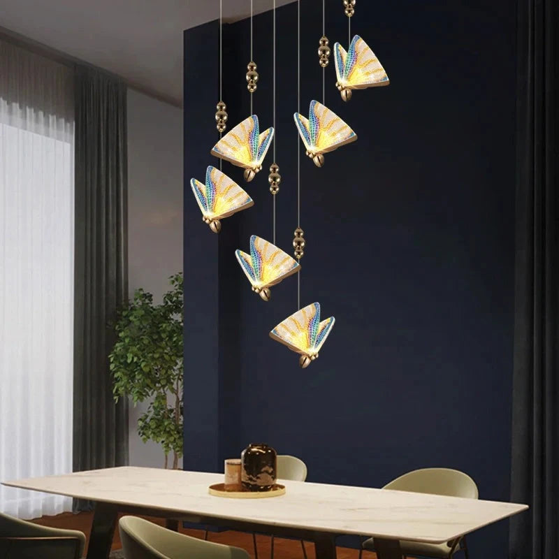 Acrylic butterfly pendant chandelier