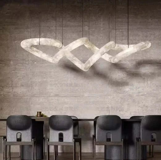 Alabaster marble LED hanging lamp