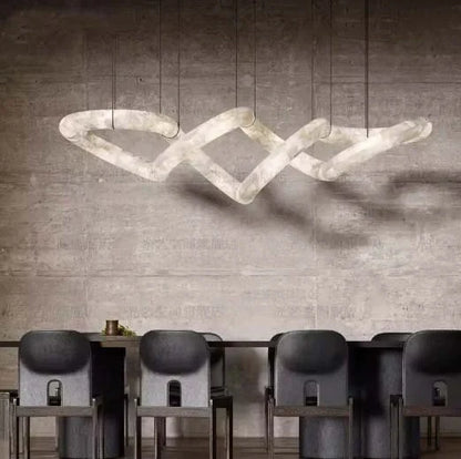 Alabaster marble LED hanging lamp