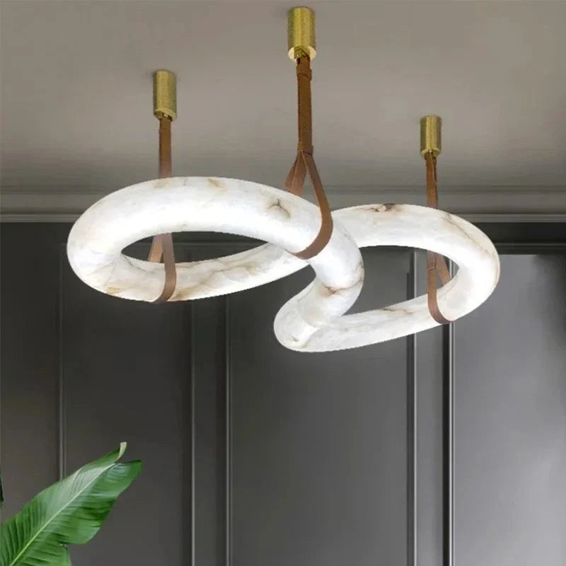 Alabaster ring pendant chandelier