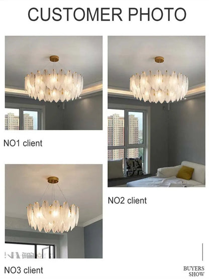 Alloy LED ceiling chandelier close-up