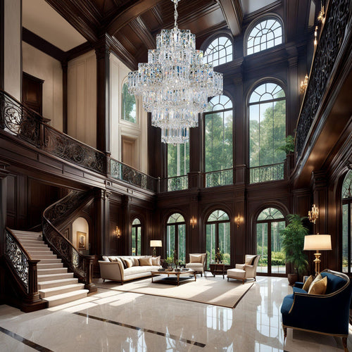 Ethereal Icefall Crystal Chandelier Modern  Art Deco Inspired Illumination - Zynella