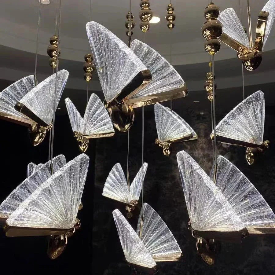 Bedside LED lamp with butterfly frame