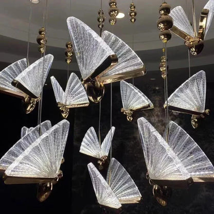 Bedside LED lamp with butterfly frame