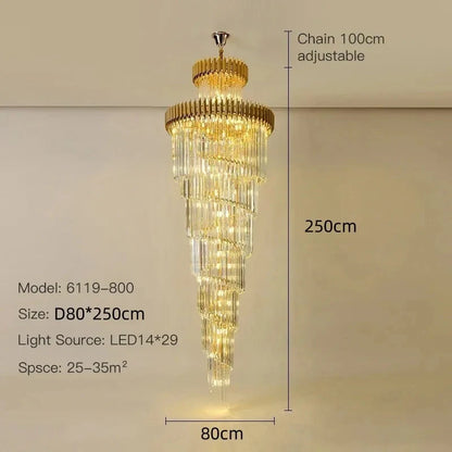 Black gold LED crystal pendant side view