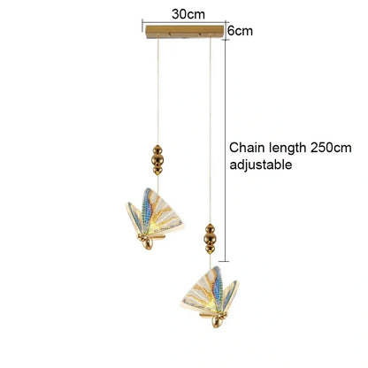 Butterfly pendant light for bedroom