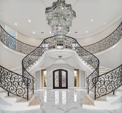 Ethereal Icefall Crystal Chandelier Modern  Art Deco Inspired Illumination - Zynella
