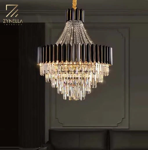 Celine Elegant Crystal LED Chandelier Front View