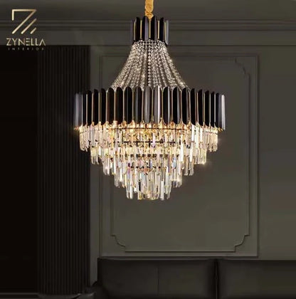 Celine Elegant Crystal LED Chandelier Front View