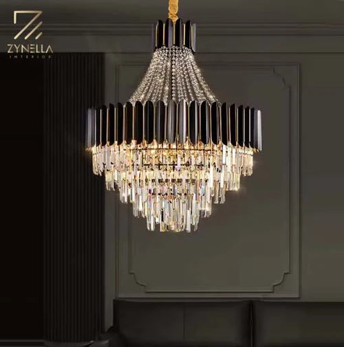 Celine Elegant Crystal LED Chandelier Front View