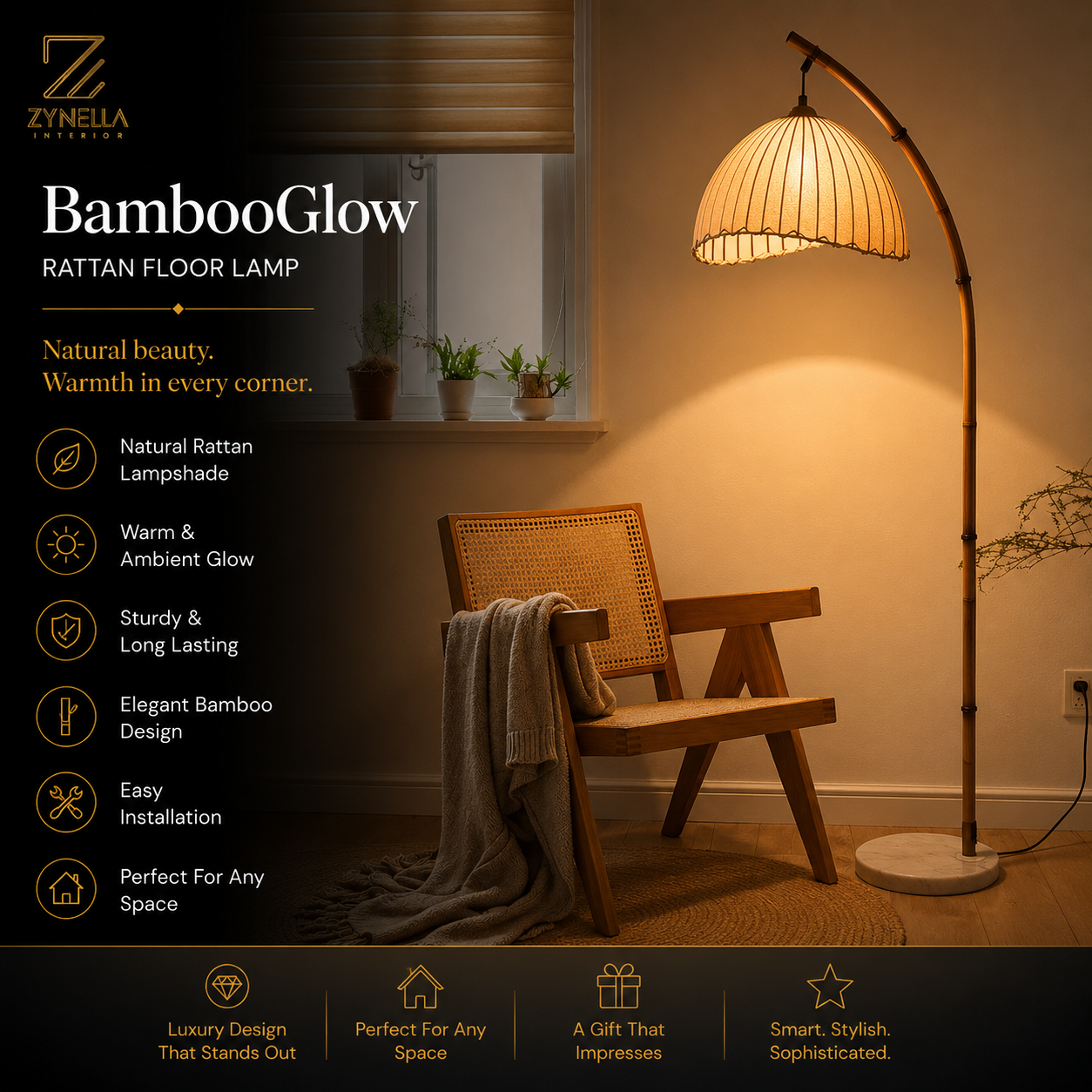 Bamboo Elegant Floor Lamp