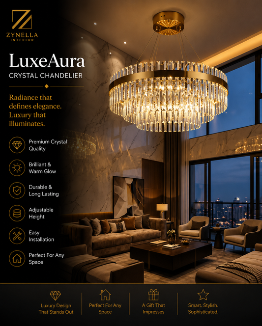 Orion Modern Crystal Chandelier | Zynella Interior