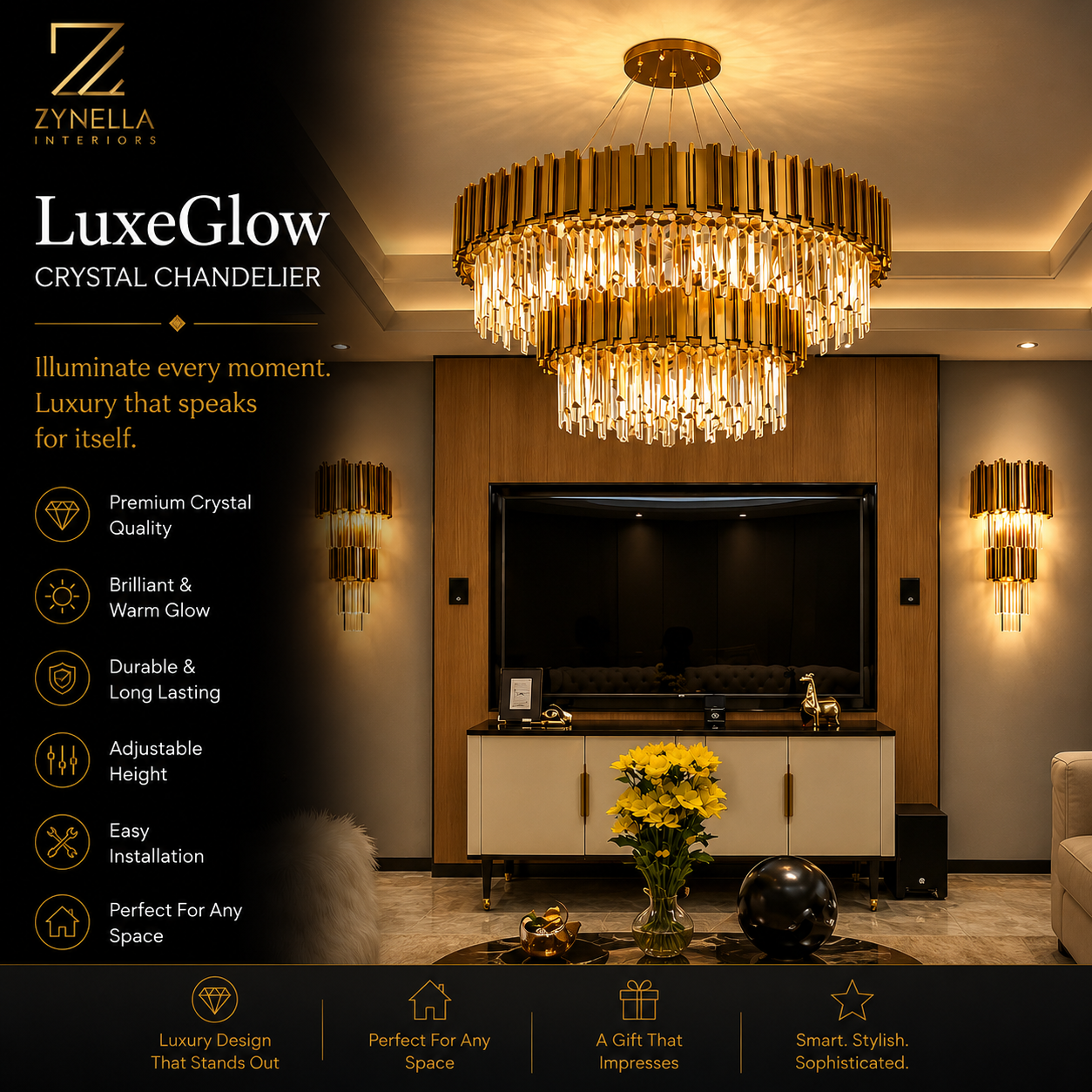 Queen Elizabeth Modern Scandinavian Chandelier | Zynella Interior