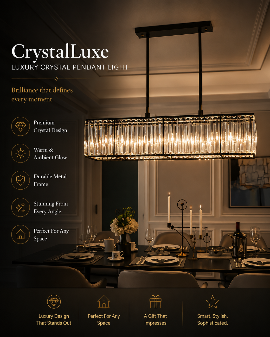 Crystal Camille Elegant Chandelier