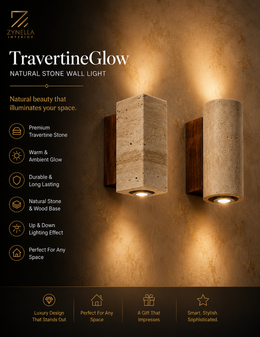 Ebony Travertine Wall Light
