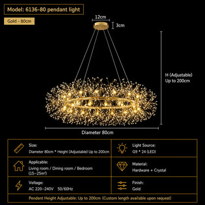 Zynella Dandelion Crystal LED Chandelier