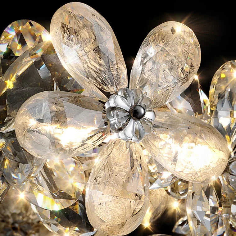 Chrome LED crystal ceiling pendant