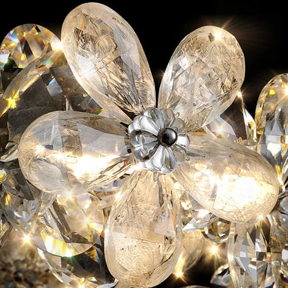 Chrome LED crystal ceiling pendant