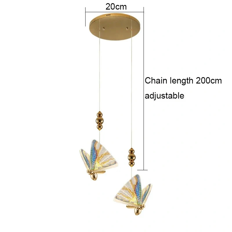 Colorful butterfly LED hanging lamp