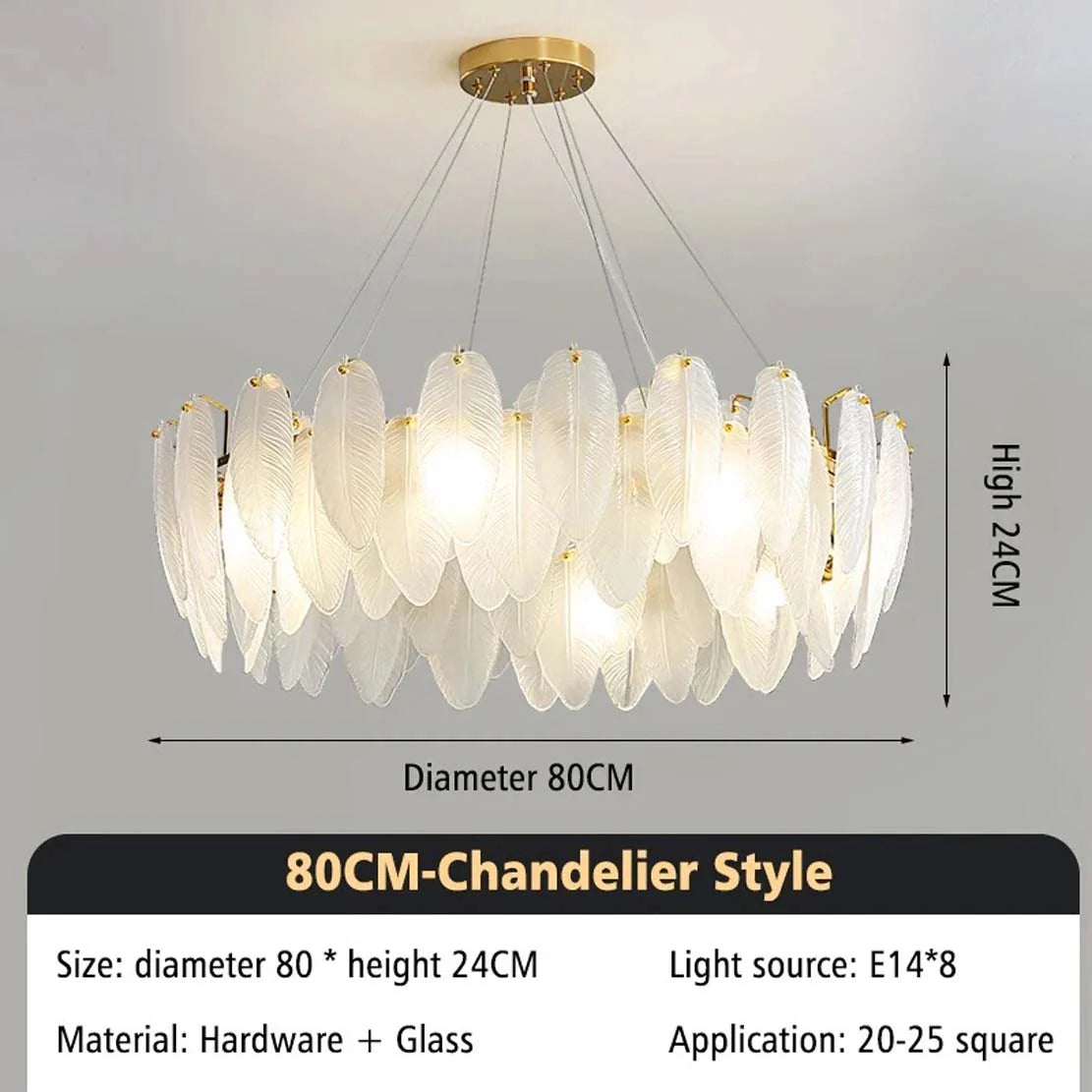 Contemporary LED alloy chandelier installed
