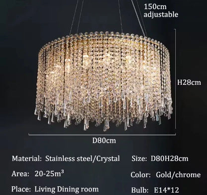 Contemporary LED crystal ceiling lamp