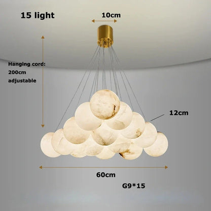 Contemporary marble pendant light