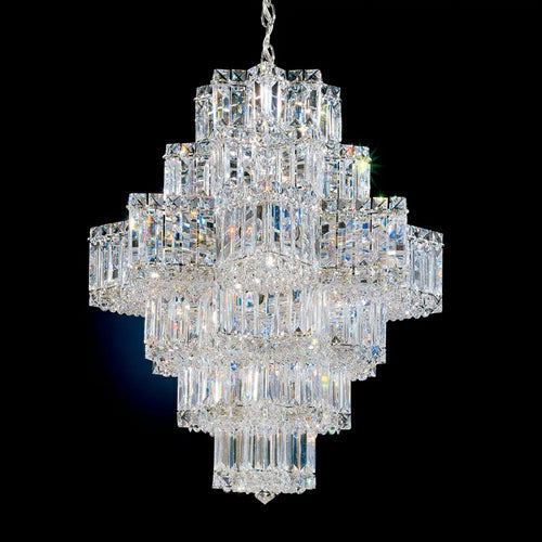 Ethereal Icefall Crystal Chandelier Modern  Art Deco Inspired Illumination - Zynella