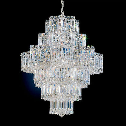 Ethereal Icefall Crystal Chandelier Modern  Art Deco Inspired Illumination - Zynella