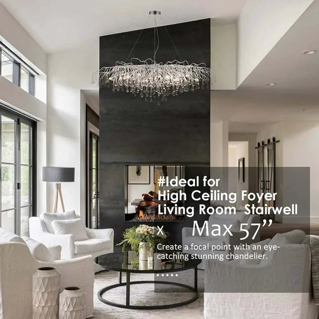 Crystal Chandelier – Living Room Ceiling Fixture